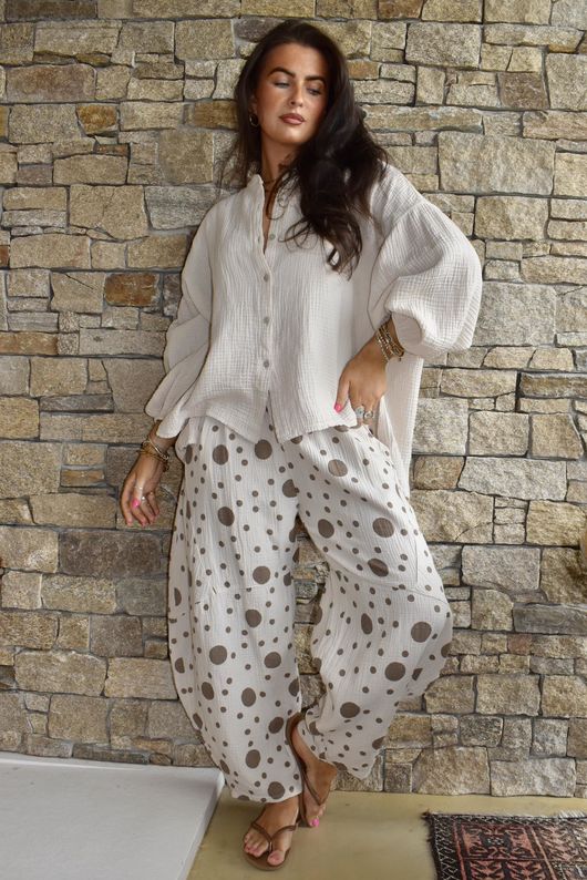 Hush Pillow Cotton Nero Boyfriend Shirt Calico